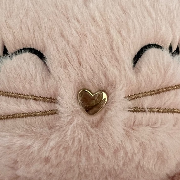 NWOT The Children's Place Powder Pink Plush Cat Backpack Purse Bag NEW - Picture 12 of 17